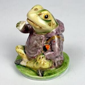 Beatrix Potter Mr Jeremy Fisher Frog Porcelain Figurine F Warne Beswick 1950